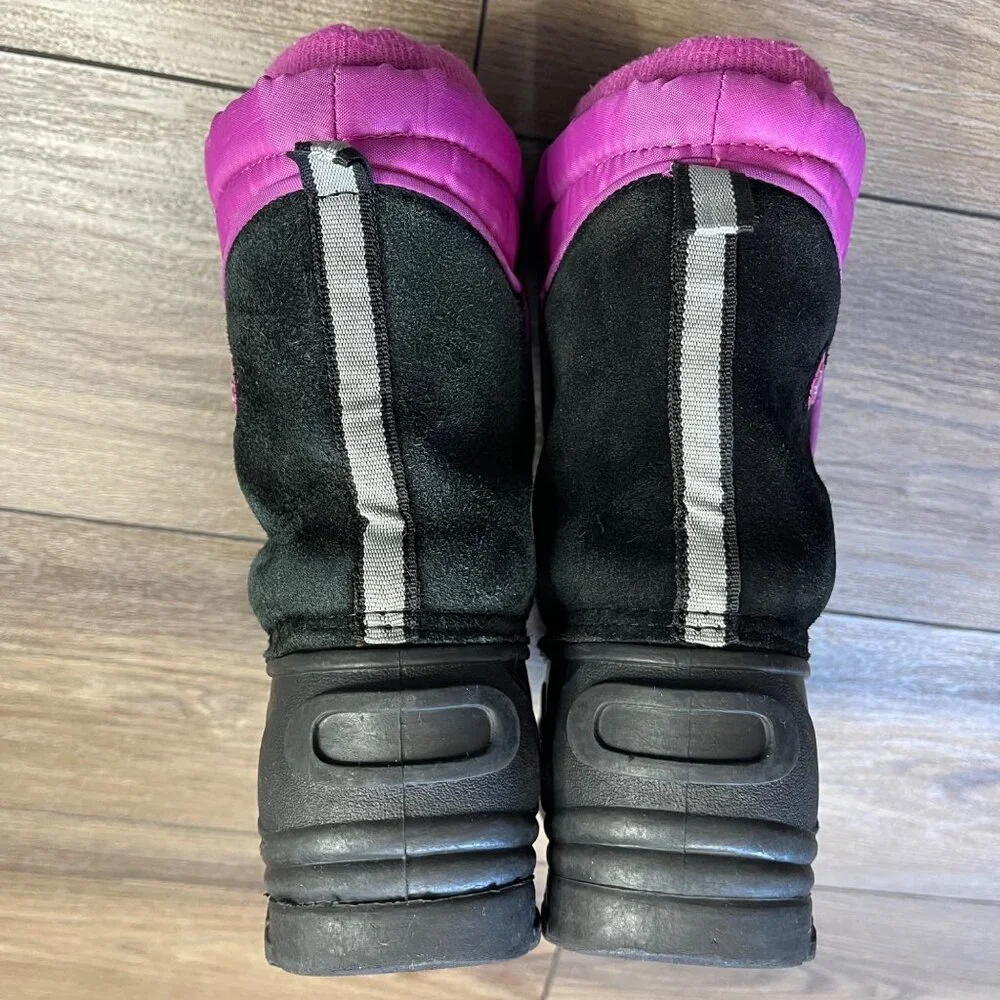 Totes Jean Snow Boots Girls‎ Size 3 Slip On Bungee Closure Suede Leather FAIR